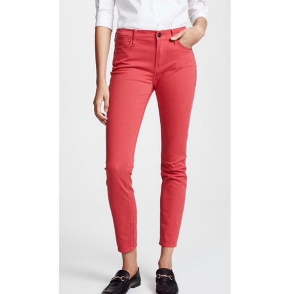 Frame Le-High Ankle Jeans High Waist Skinny Raw Hem Size 30 Vintage Red Wash NWT - Picture 14 of 15